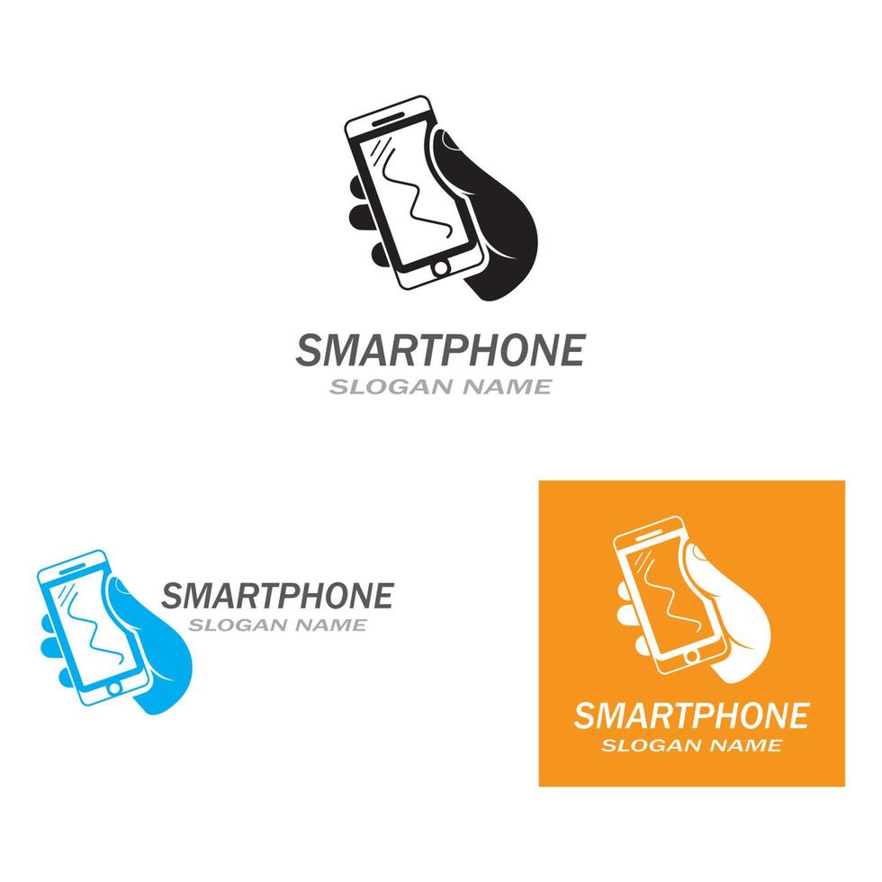 Hand touch smartphone icon on white background for your design, logo, application vector