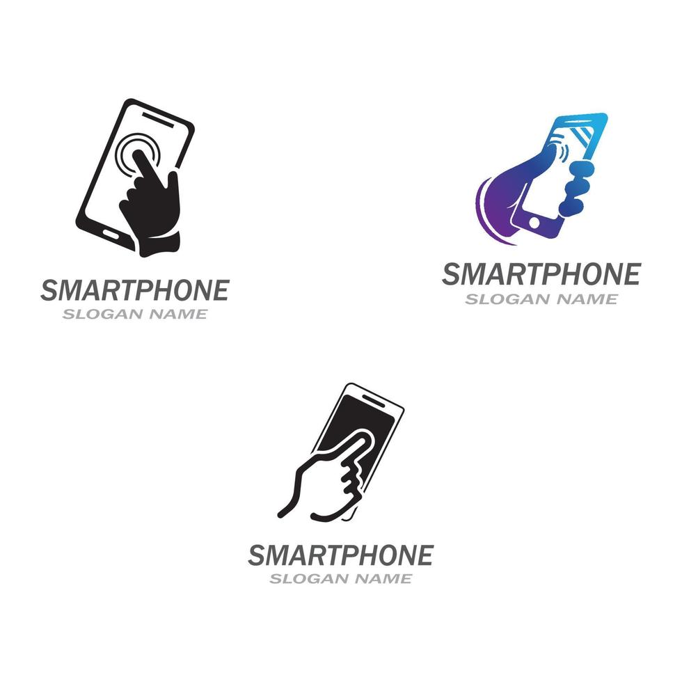 Hand touch smartphone icon on white background for your design, logo, application vector