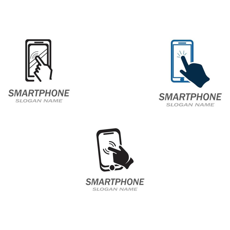 Hand touch smartphone icon on white background for your design, logo, application vector