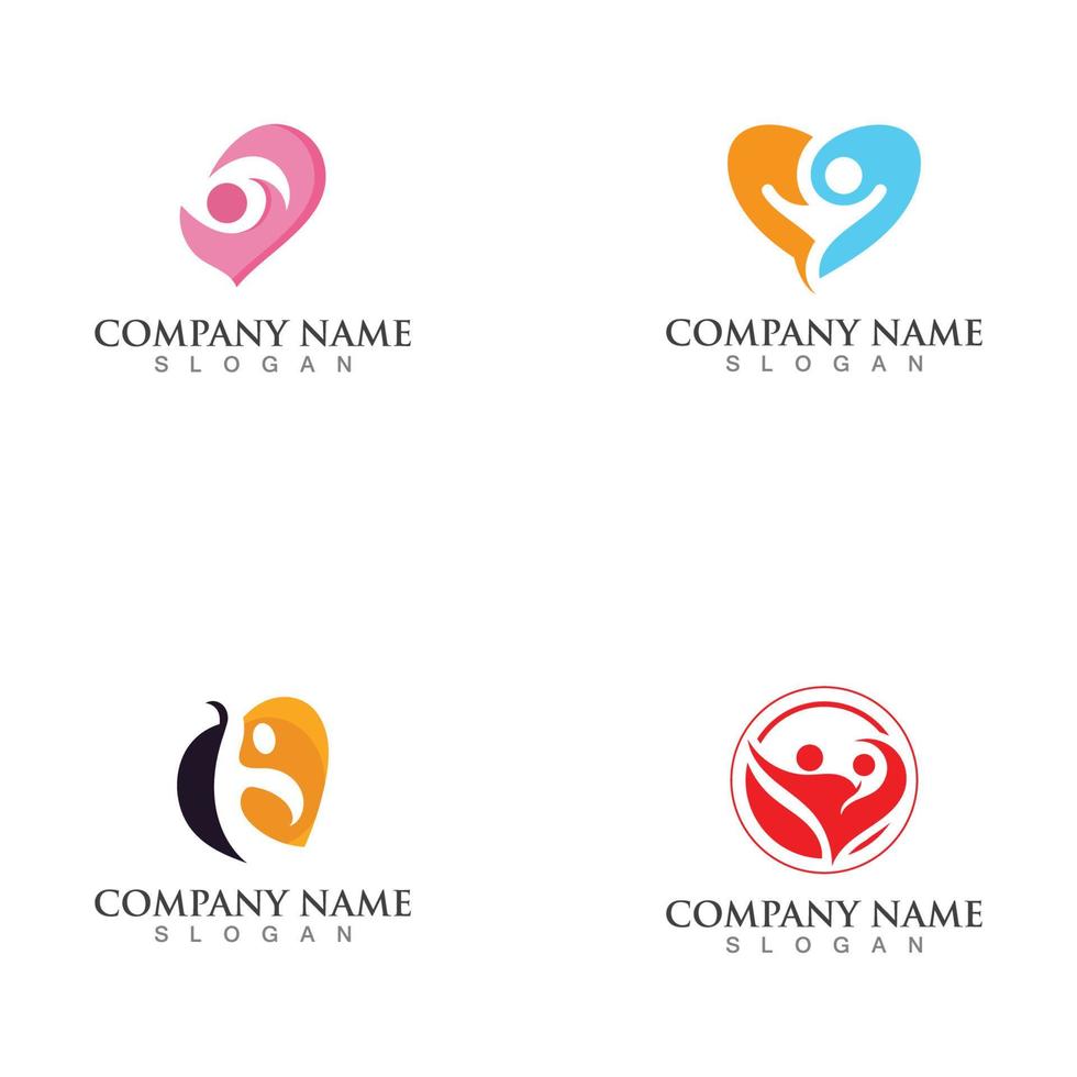 Creative Love and Care Logo Design inspiration Template vector