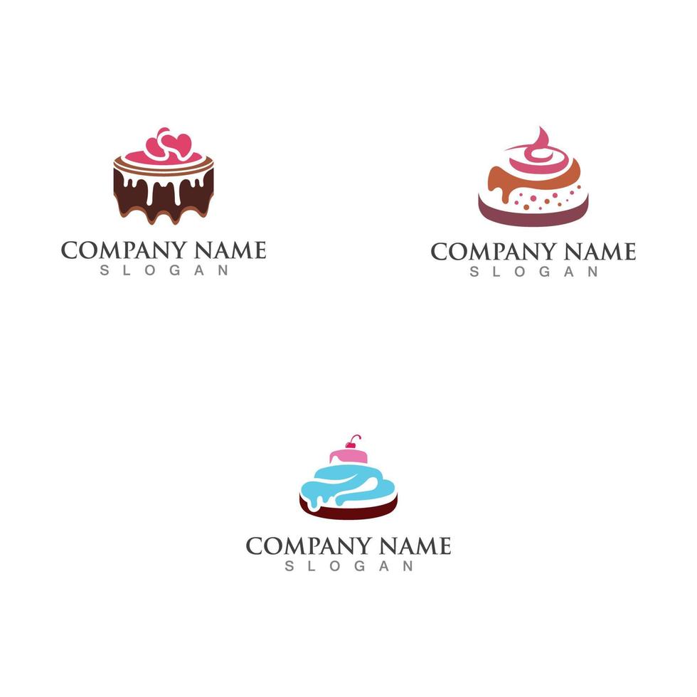 cupcake panadería logo icono de plantilla de postre dulce diseño de panadería vector