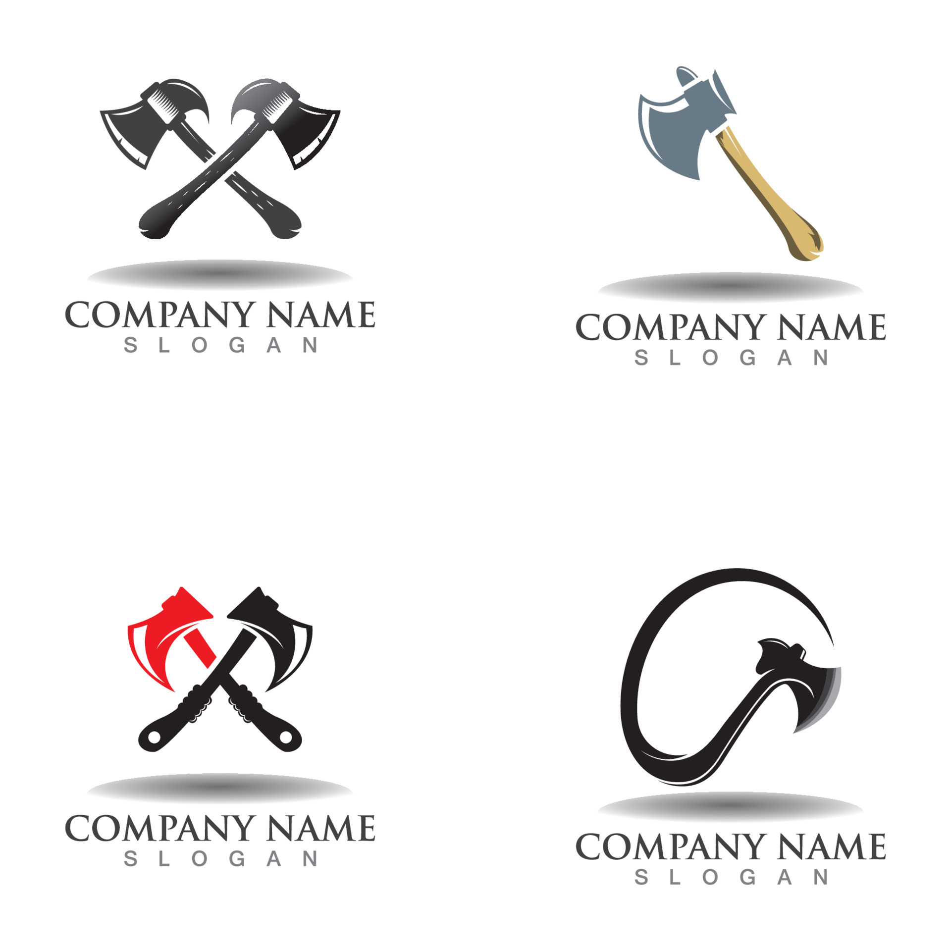 Axe logo icon design template elements, equipment symbol vector