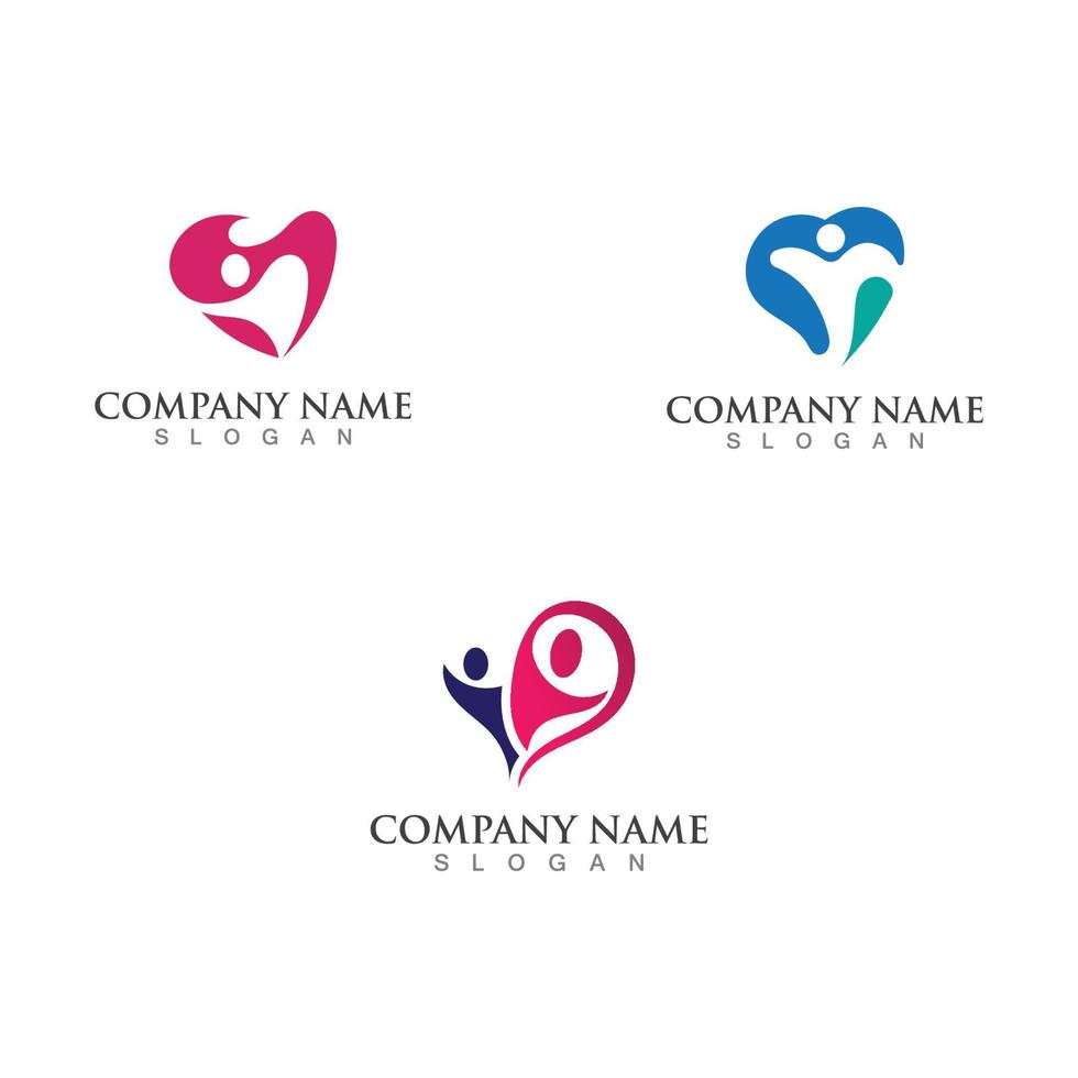 Creative Love and Care Logo Design inspiration Template vector