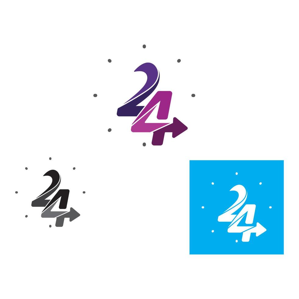 24 hours all day cyclic icon. Signs and symbol for business template vector