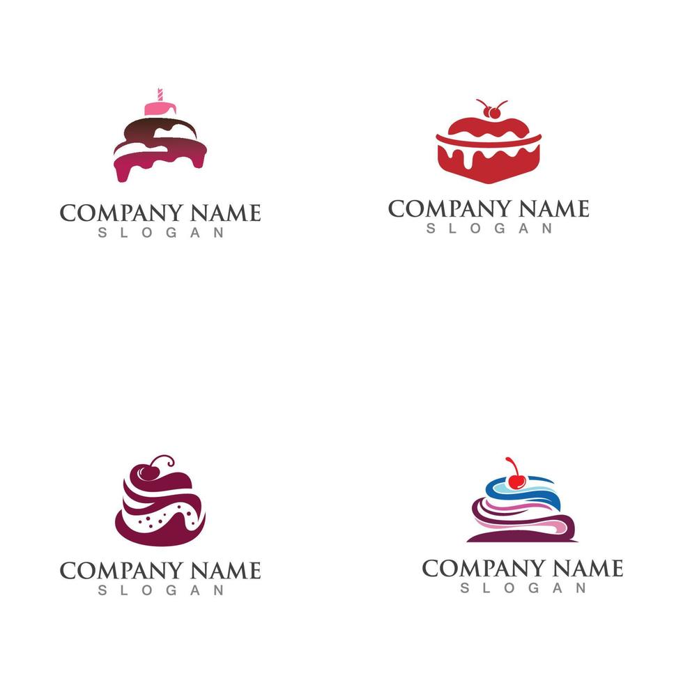 cupcake panadería logo icono de plantilla de postre dulce diseño de panadería vector