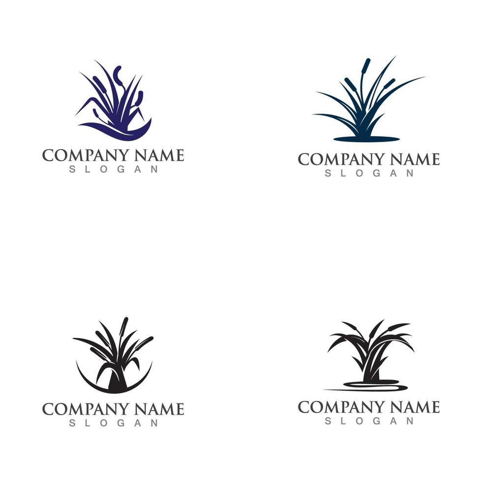 vector de plantilla de diseño de logotipo de hierba