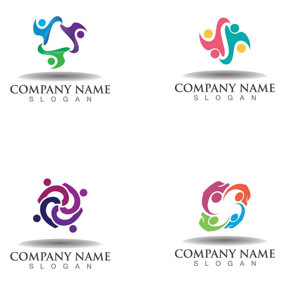 Teamwork union logo community, Partnership and people vector template
