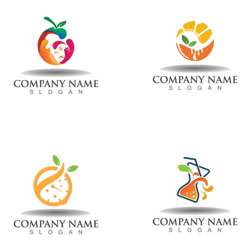 Juice Time logo design illustration health concept vector template