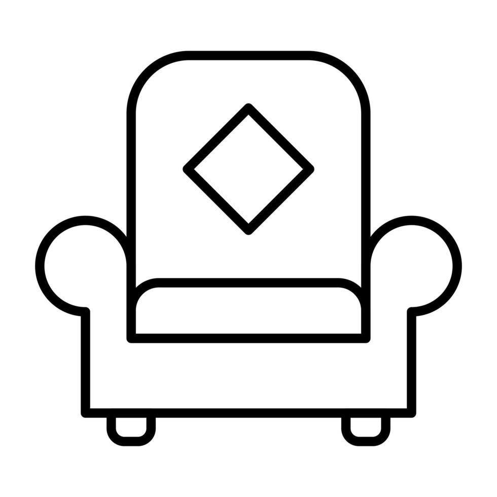 icono de línea de sillón vector