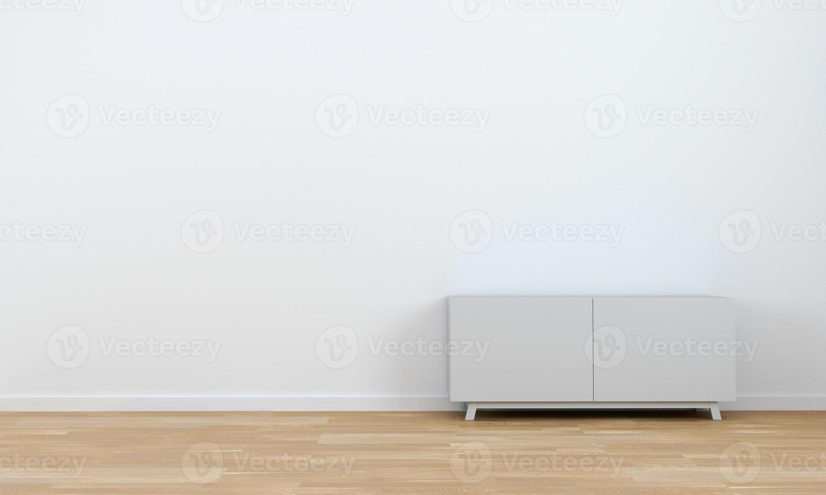 Living Room Interior on empty white wall background - minimal design, 3D rendering photo