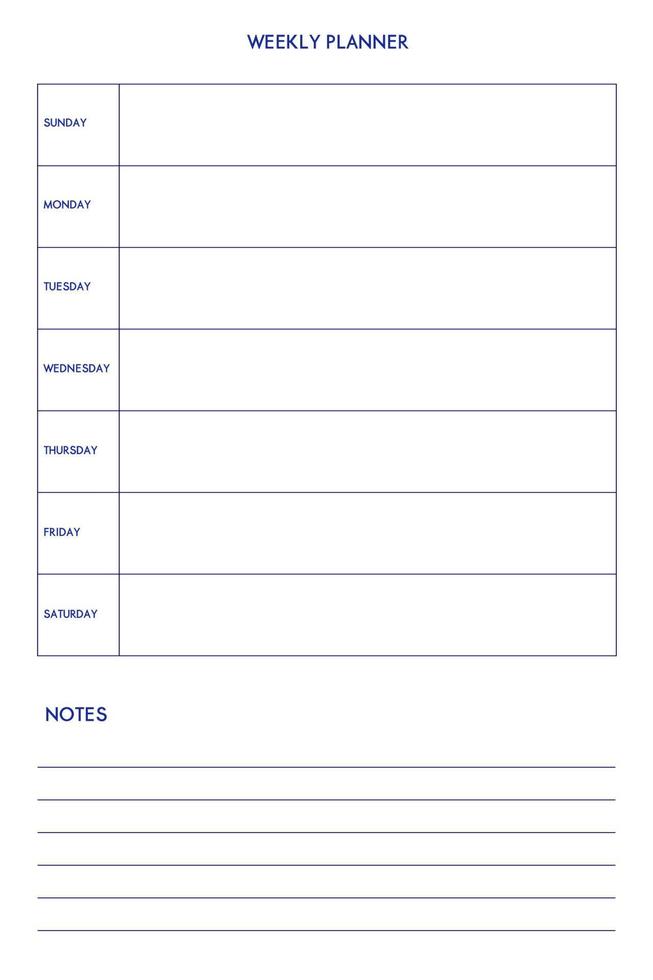 2022 2023 2024 2025 calendar daily weekly monthly personal planner diary template in classic strict style. individual schedule in minimal restrained business design. Week starts on sunday vector