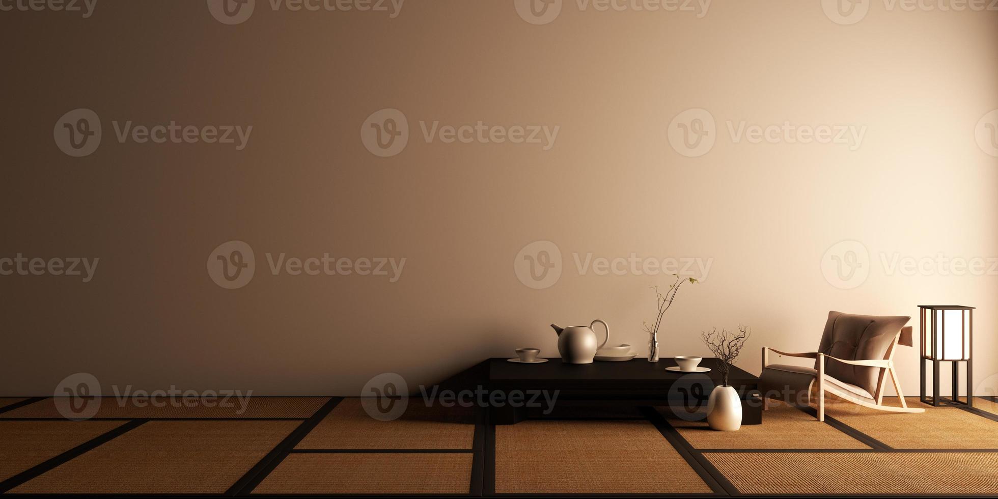 Mock up, Designed specifically in Japanese style, empty room. 3D rendering photo