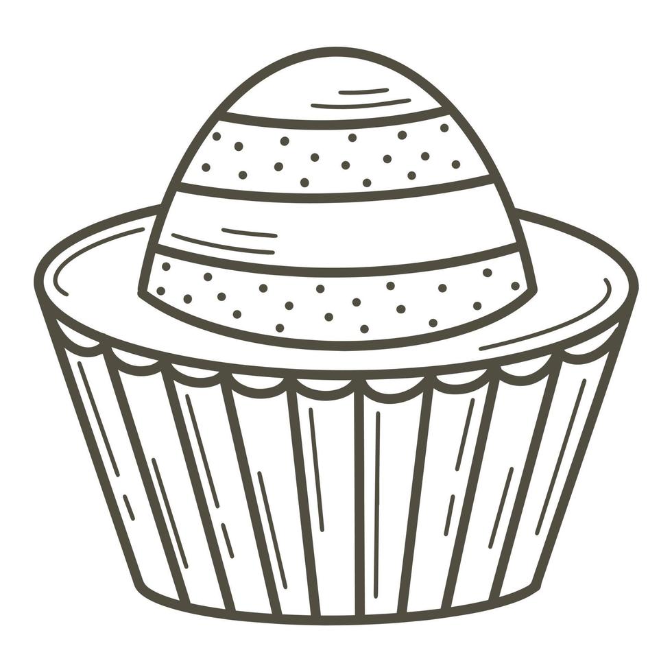 Homemade baked goods in doodle style isolated object vector