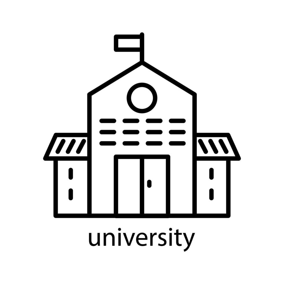 University building line icon. Editable stroke. Design template vector