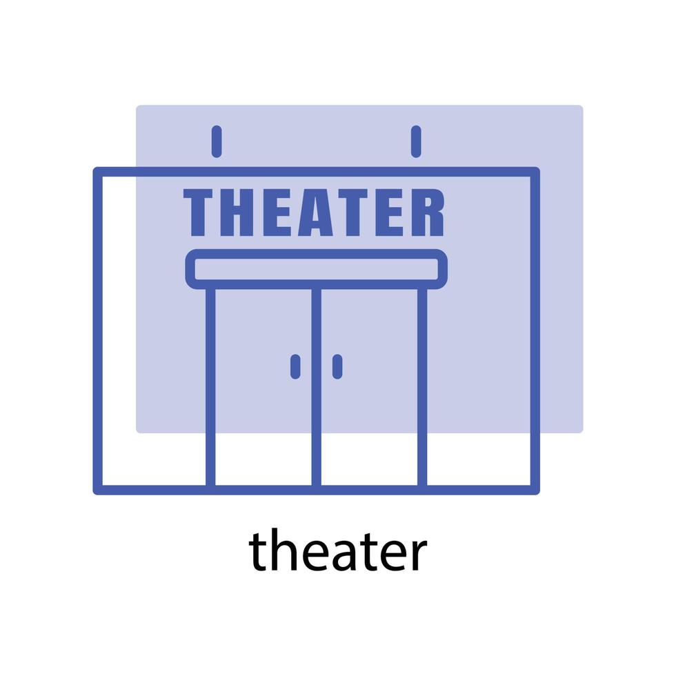 Theater building icon. the icon can be used for application icon, web icon, infographics, Editable stroke. Design template vector