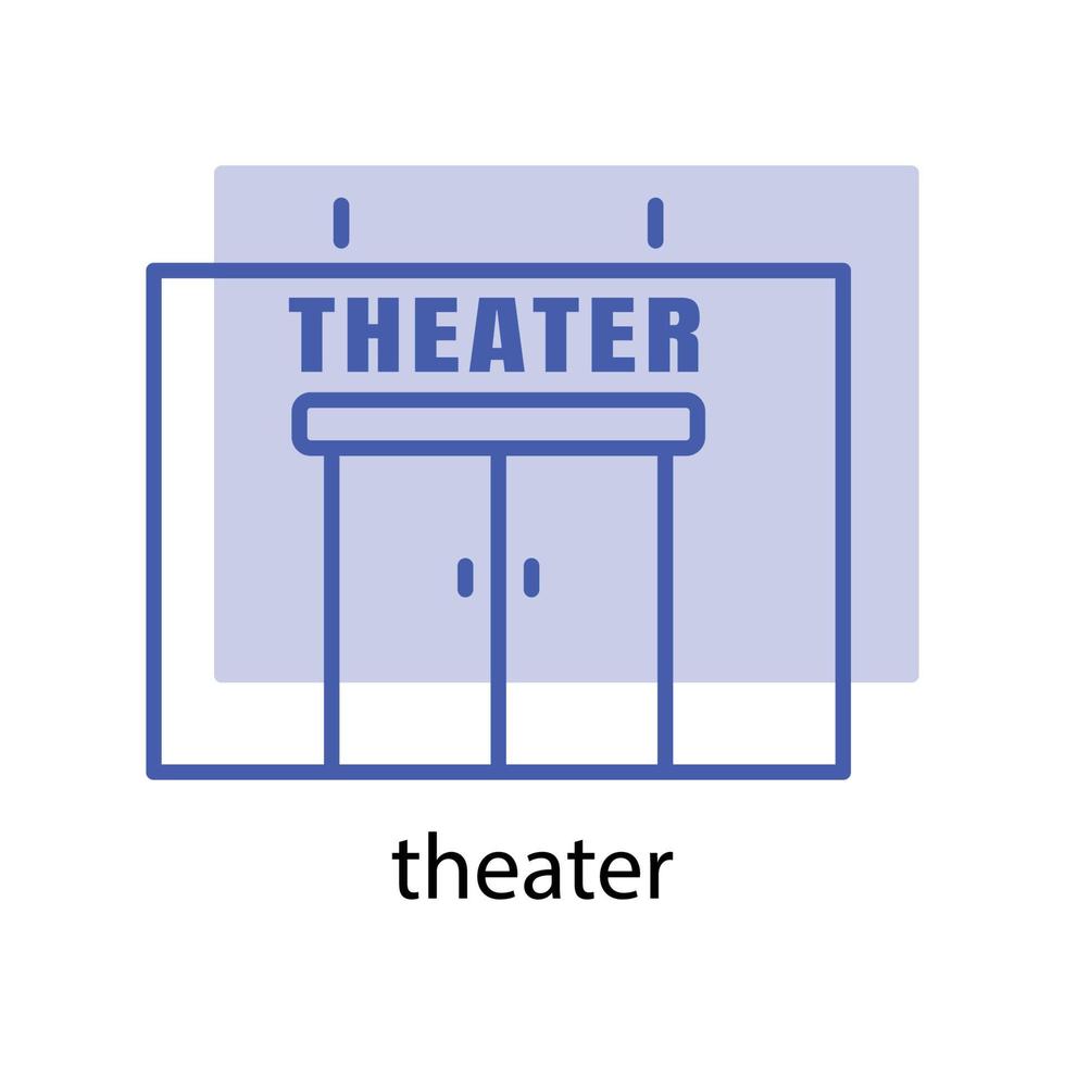 icono de edificio de teatro. el icono se puede utilizar para icono de aplicación, icono web, infografía, trazo editable. vector de plantilla de diseño