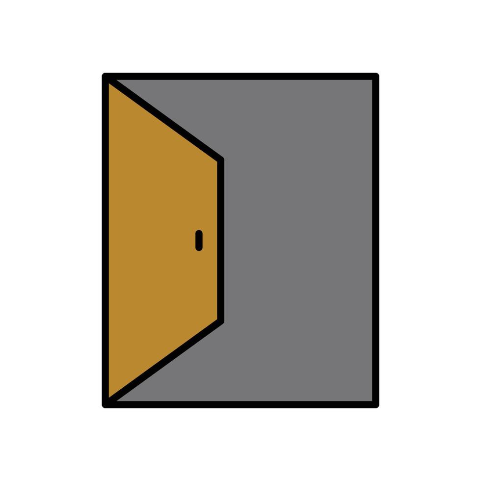 Open door icon. lineal color style design. design vector