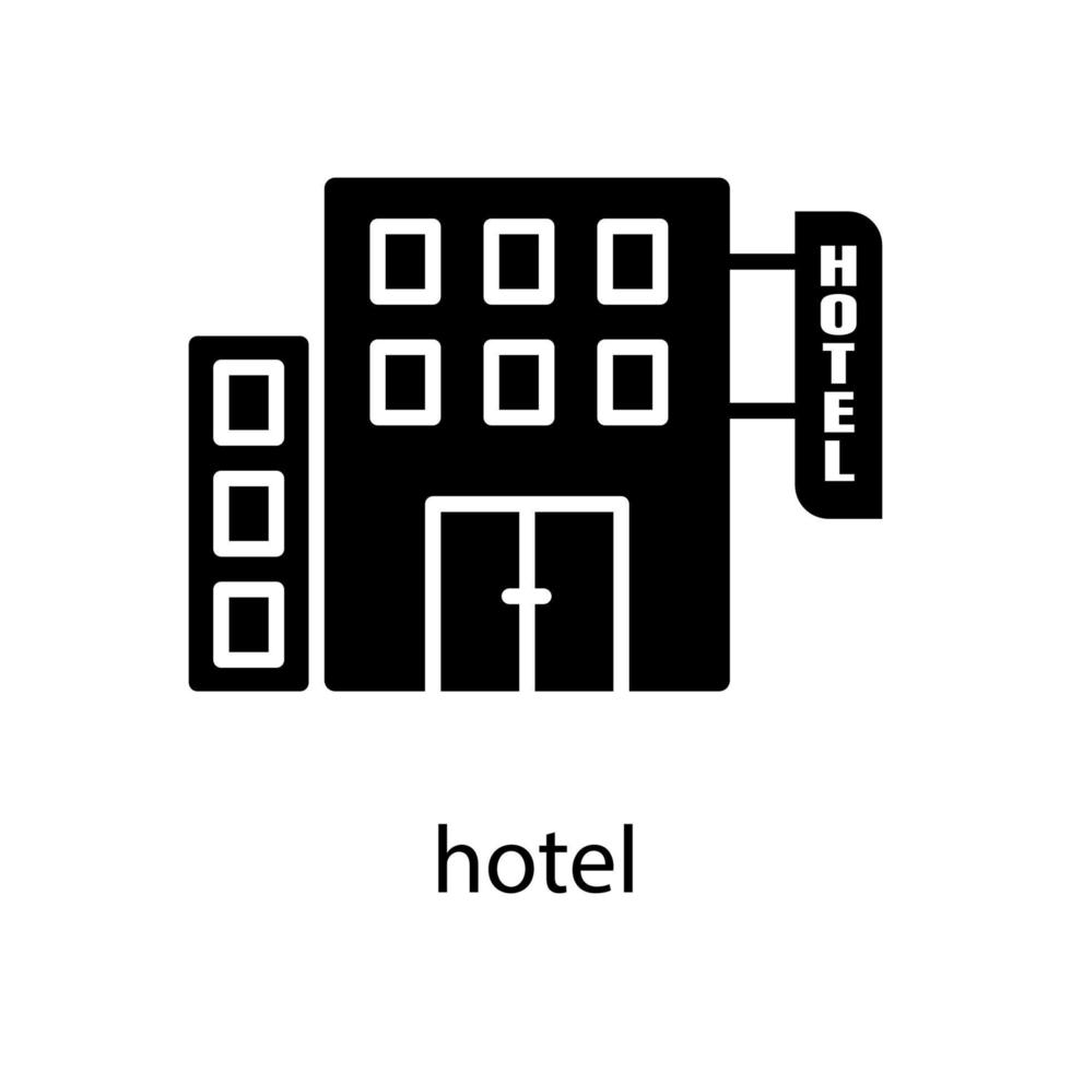 icono de hotel. trazo editable. vector de plantilla de diseño