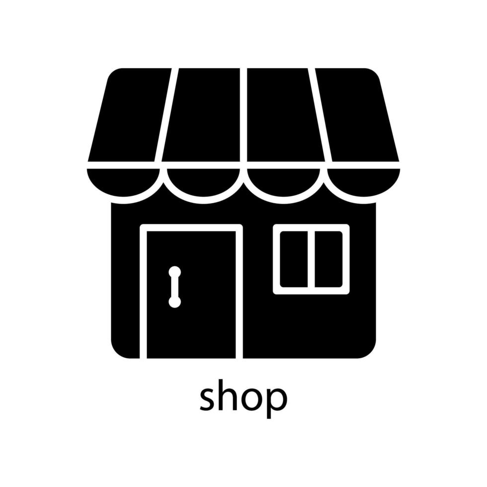 Shop icon. Editable stroke. Design template vector