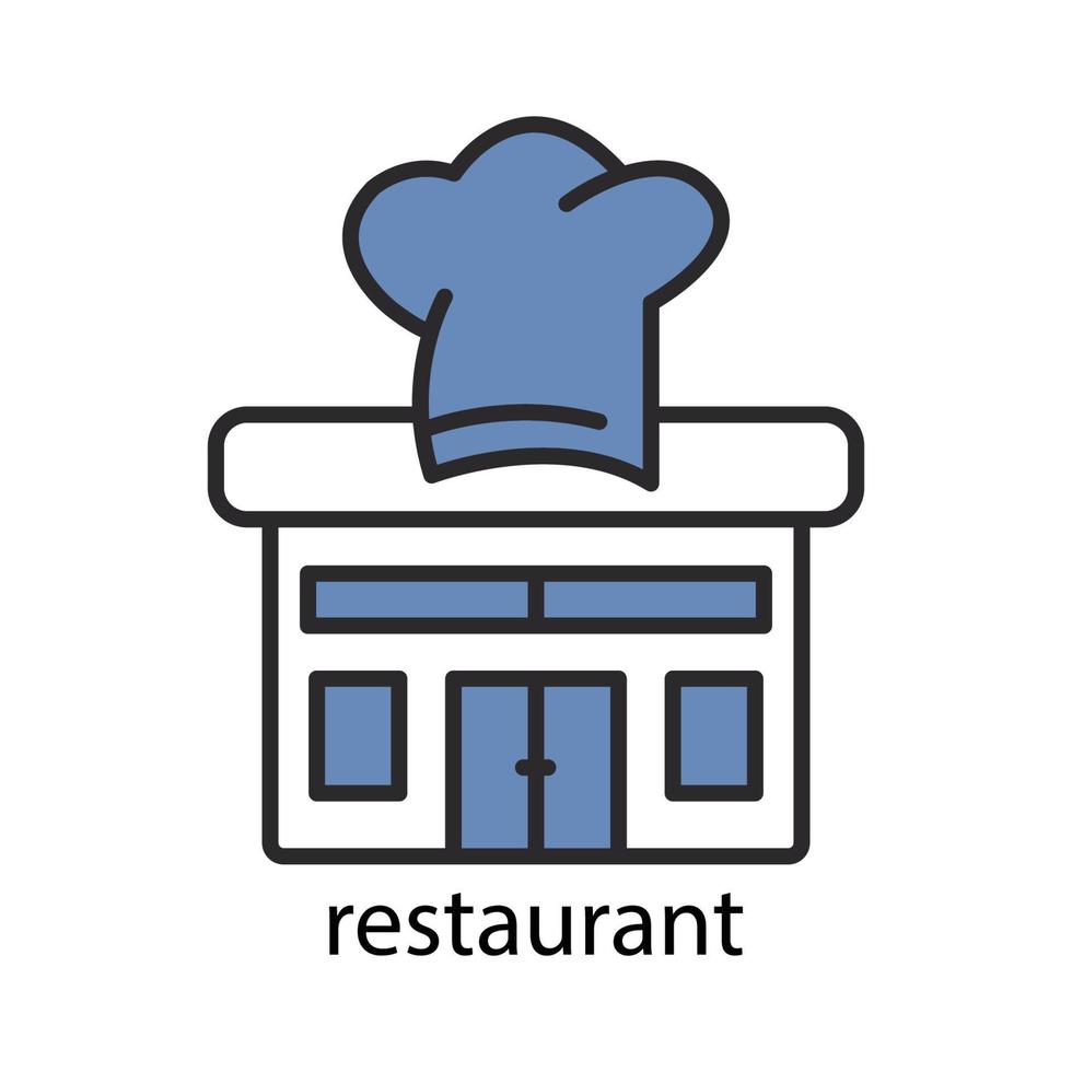 Restaurant icon. Two Tone line colored Design. Editable stroke. Design template vector