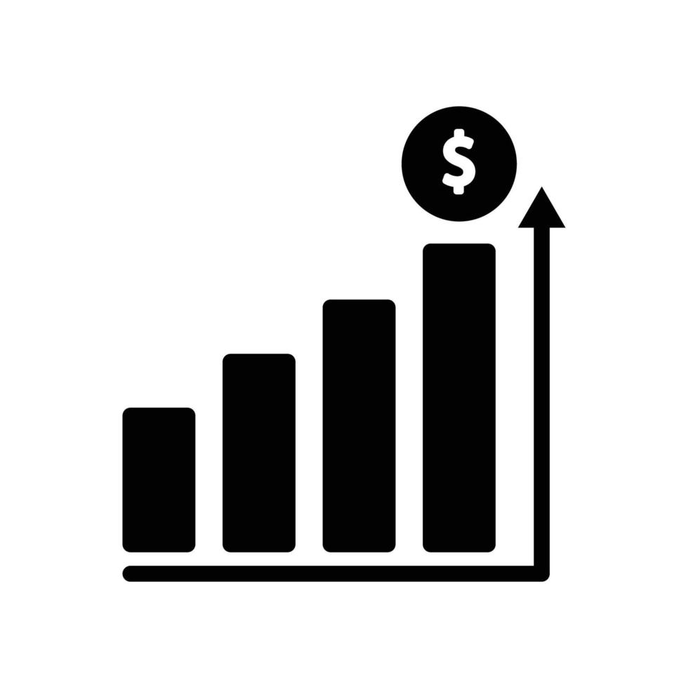 icono de gráfico con dólar. símbolo empresarial. simple ilustración. trazo editable. vector de plantilla de diseño