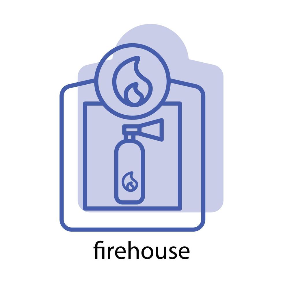 Firehouse icon. the icon can be used for application icon, web icon, infographics, Editable stroke. Design template vector