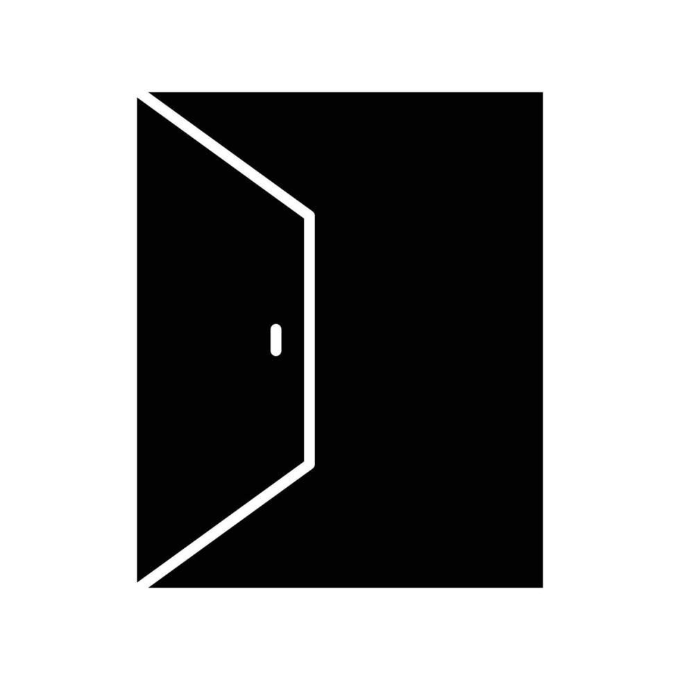 Open door design. Glyph icon style. simple illustration. Editable stroke. Design template vector