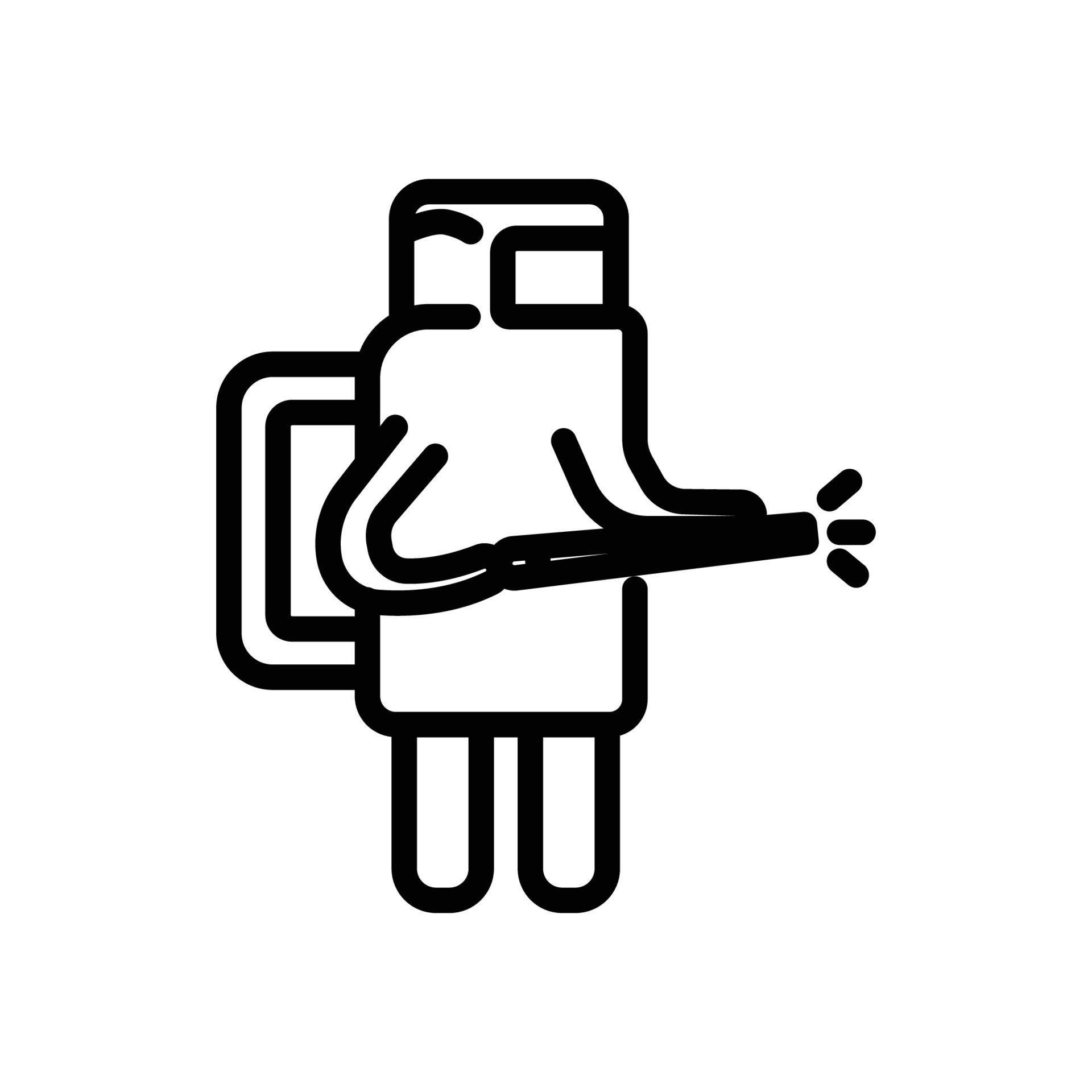 Personal protection gear line icon. essential for corona virus workers