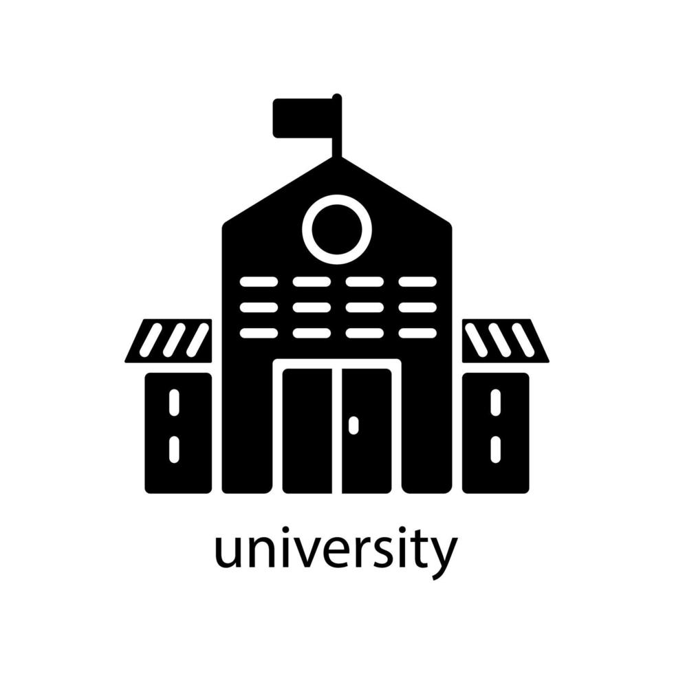 University icon. Editable stroke. Design template vector