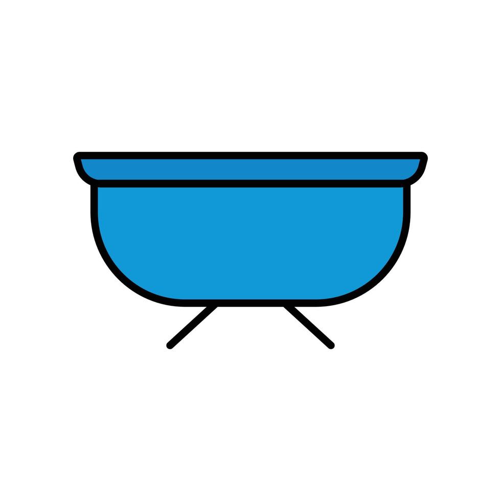 Bathtub icon. lineal color style design. design vector