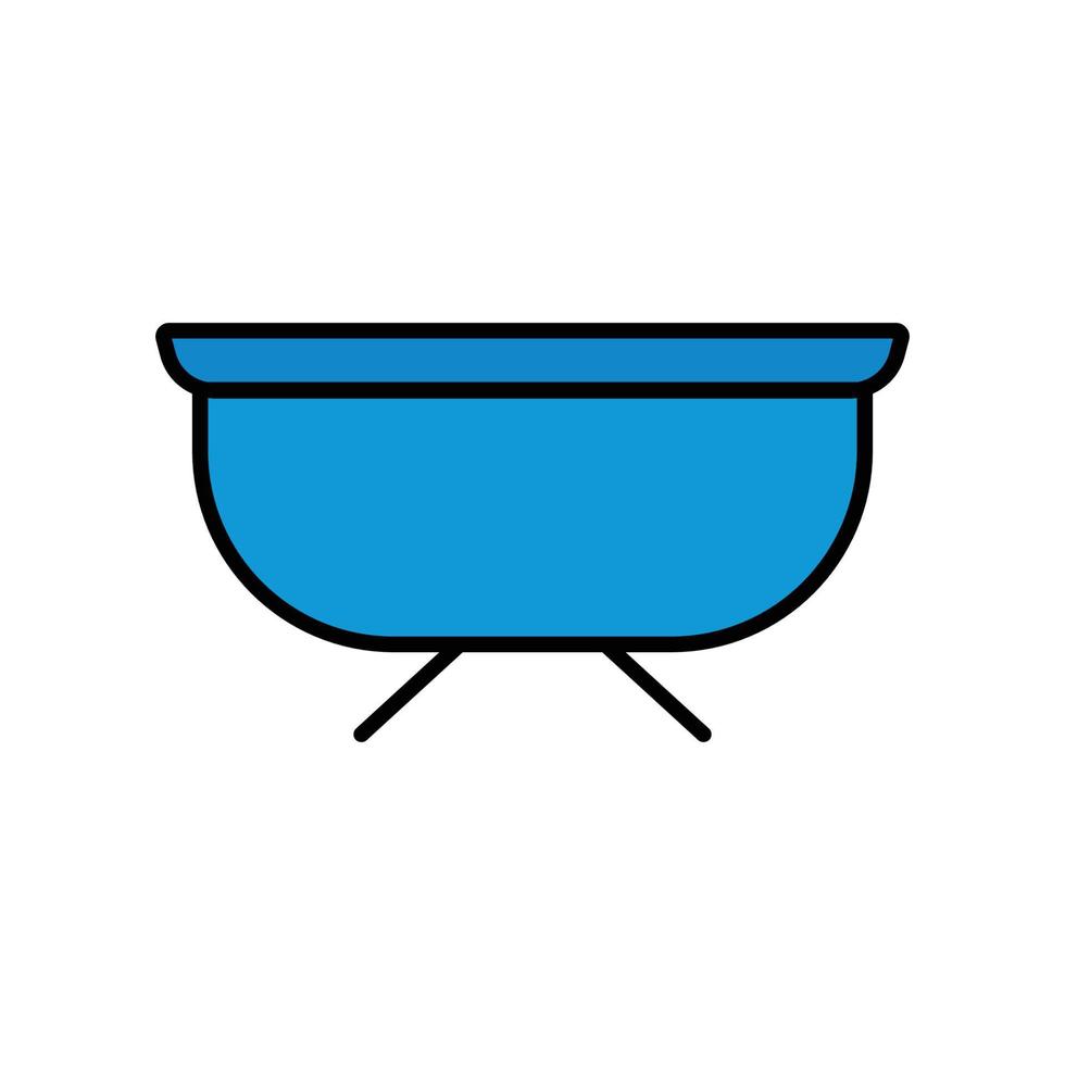 Bathtub icon. lineal color style design. design vector