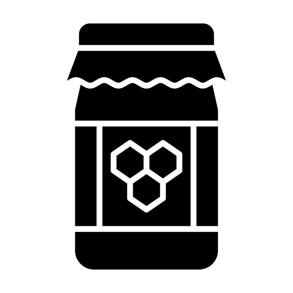 Honey Jar Glyph Icon vector