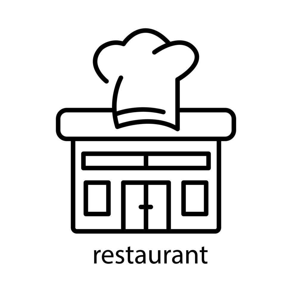 Restaurant line icon. Editable stroke. Design template vector