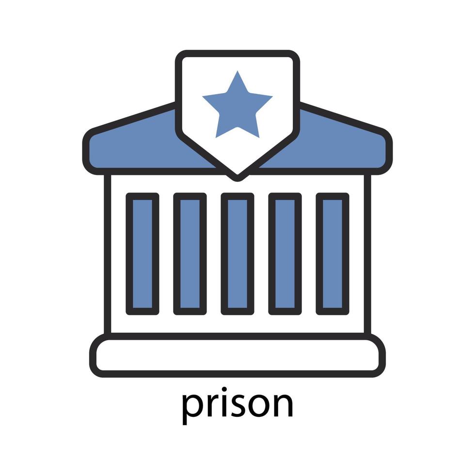 Prison icon. Two Tone line colored Design. Editable stroke. Design template vector