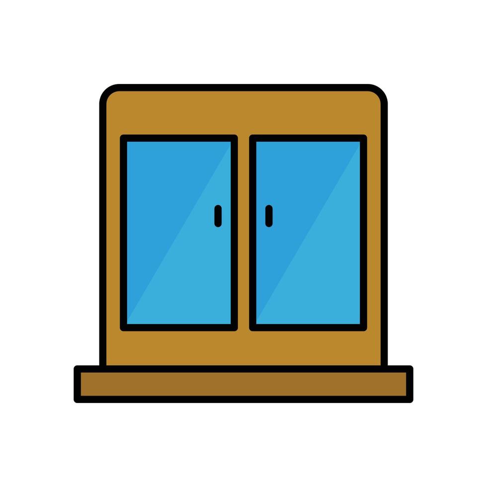 Cupboard icon. lineal color style design. design vector