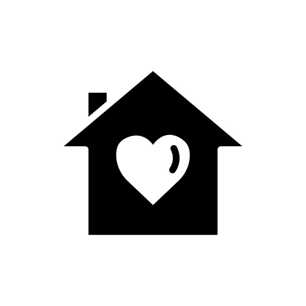 icono de inicio con corazón. símbolo de caridad, donación, humanidad. trazo editable. vector de plantilla de diseño
