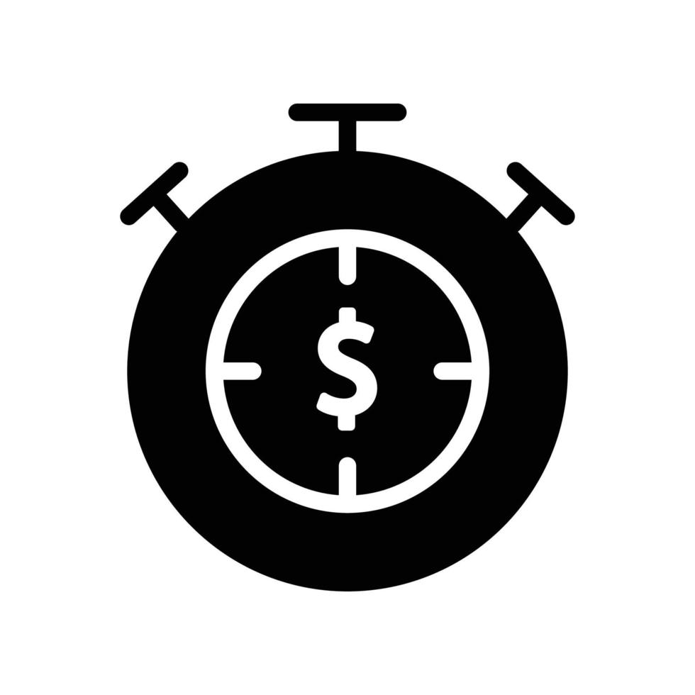 icono de dinero de tiempo. símbolo empresarial. simple ilustración. trazo editable. vector de plantilla de diseño