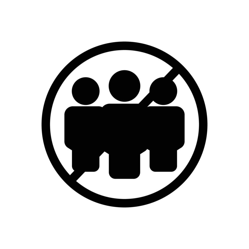 No get together. protection corona virus. simple illustration. Editable stroke. Design template vector