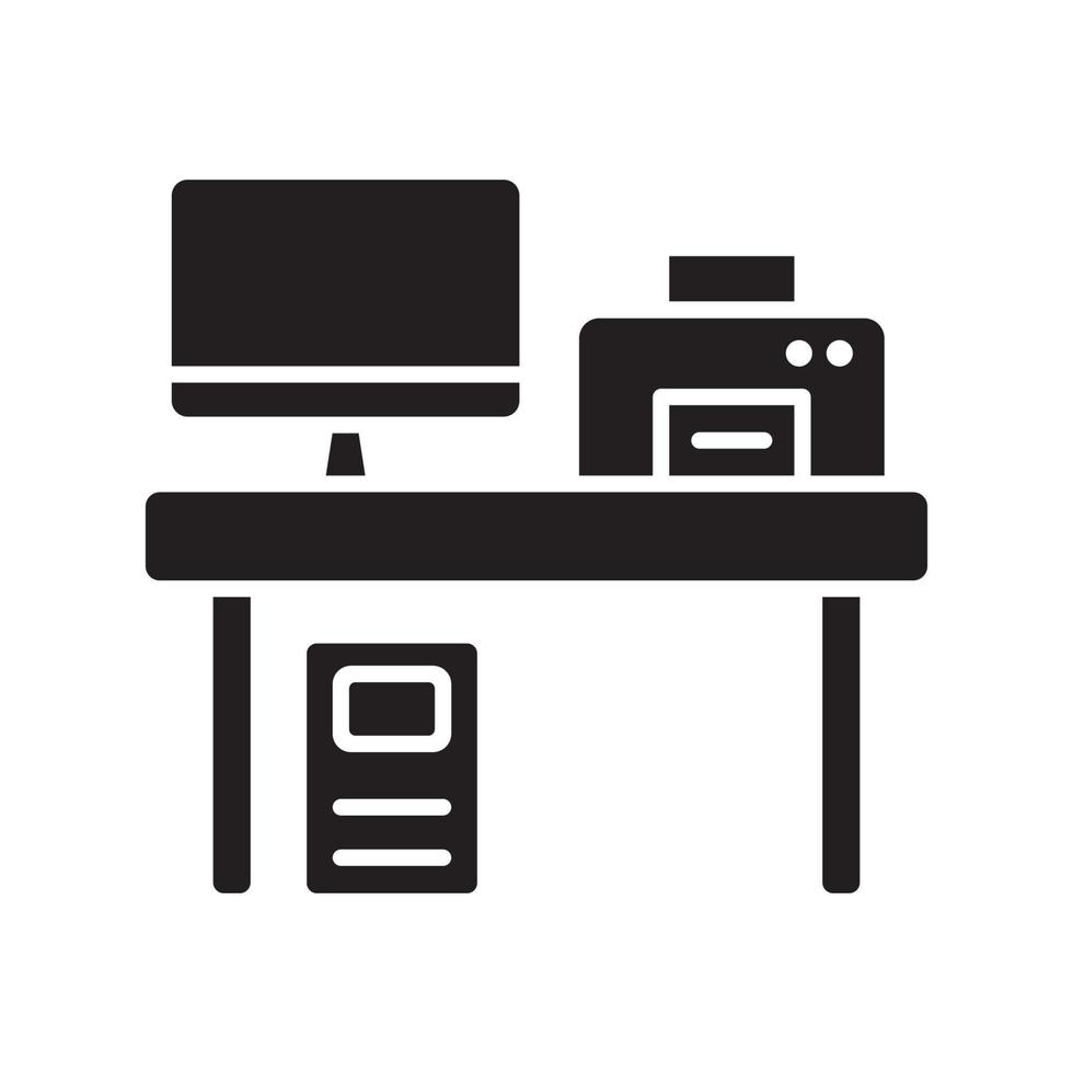 icono de lugar de trabajo. el icono se puede utilizar para icono de aplicación, icono web, infografía. todo tipo de estampados. trazo editable. vector de plantilla de diseño