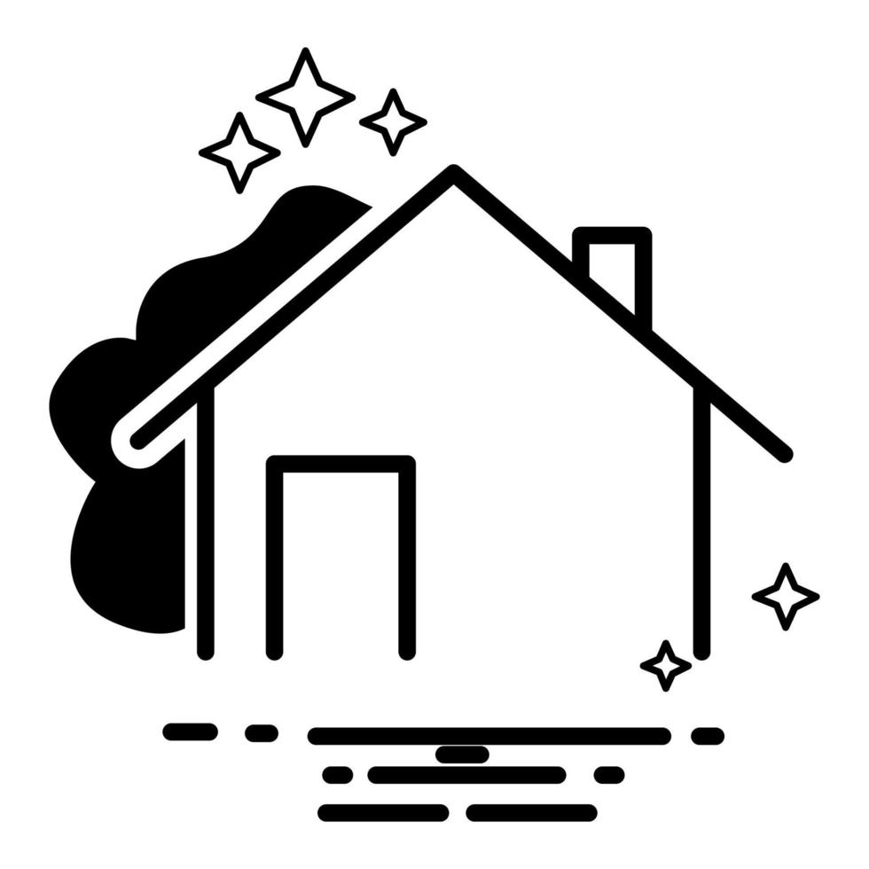 icono de casa limpia, lavado de casa. limpiando la casa. diseño simple editable. vector de plantilla de diseño