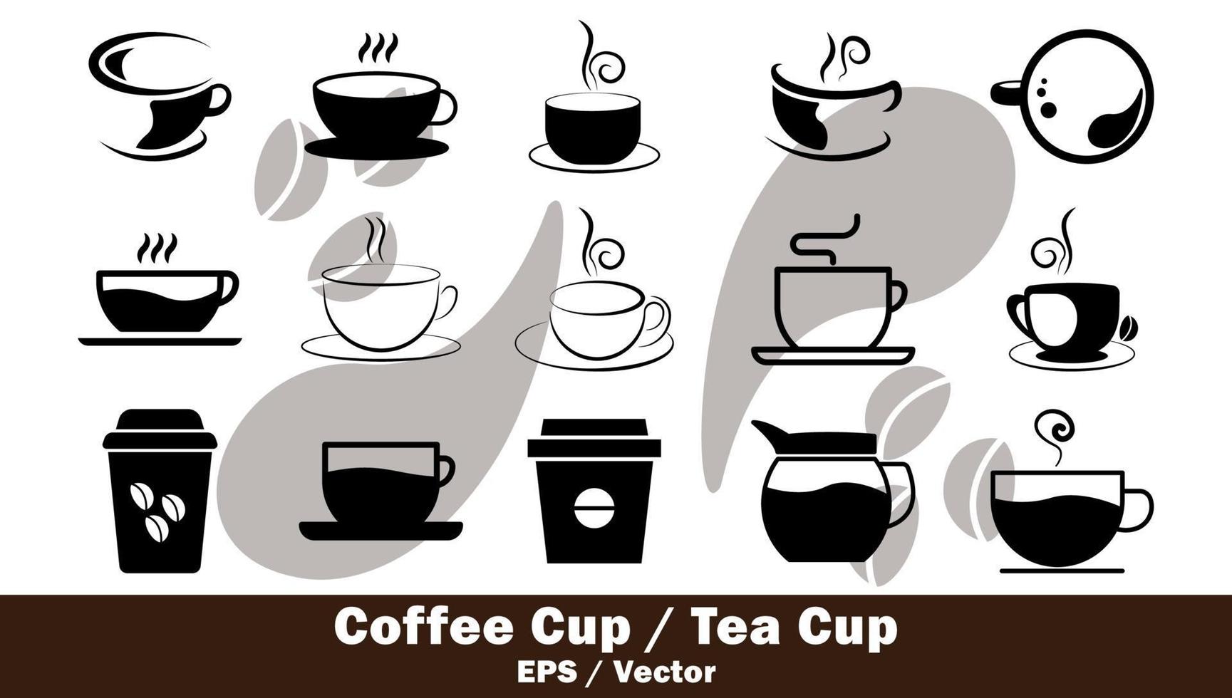 Coffee Cup icon set. Design template vector