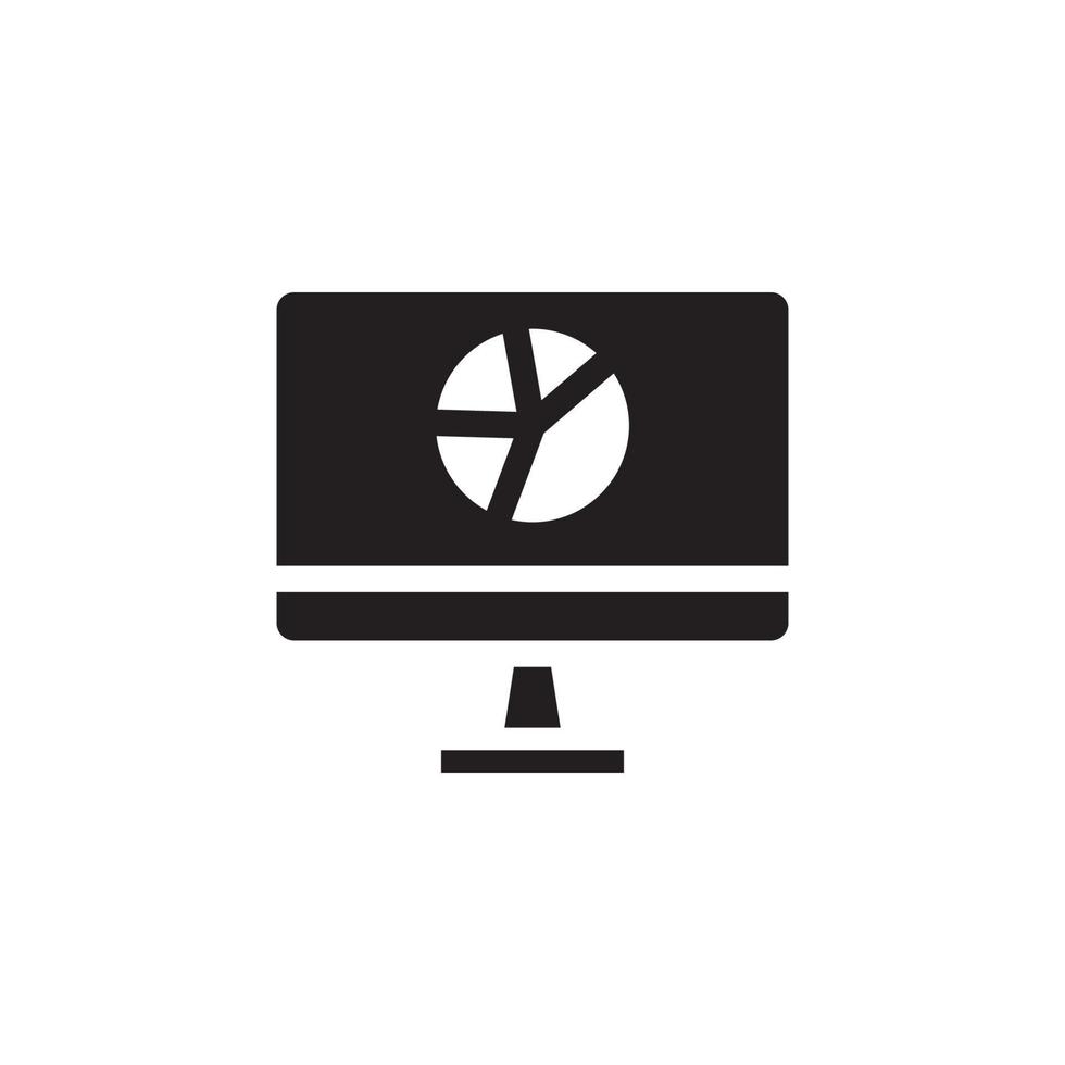 Monitor screen icon with graphics. the icon can be used for application icon, web icon, infographic. All types of print. Editable stroke. Design template vector