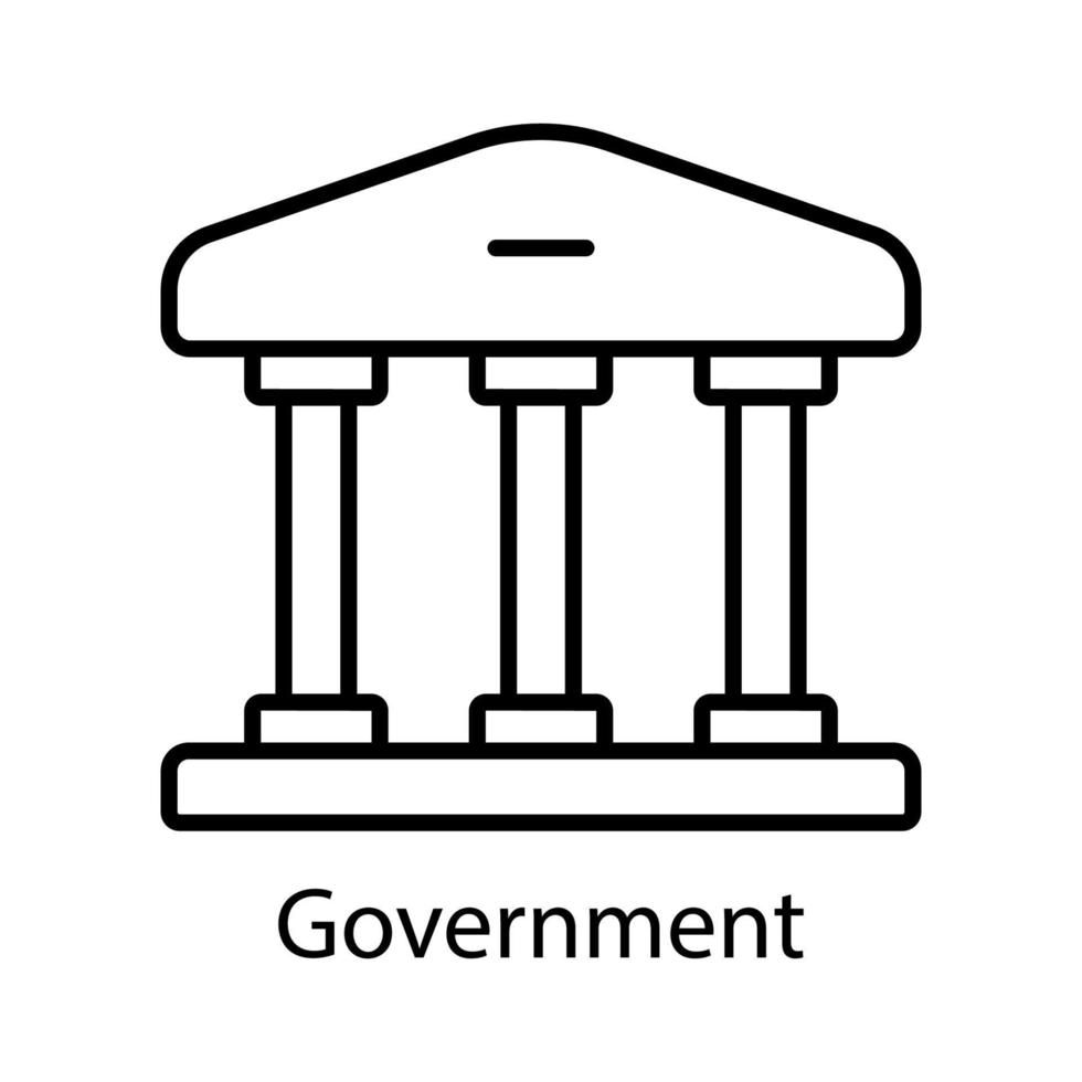 icono de línea de edificio de gobierno. trazo editable. vector de plantilla de diseño