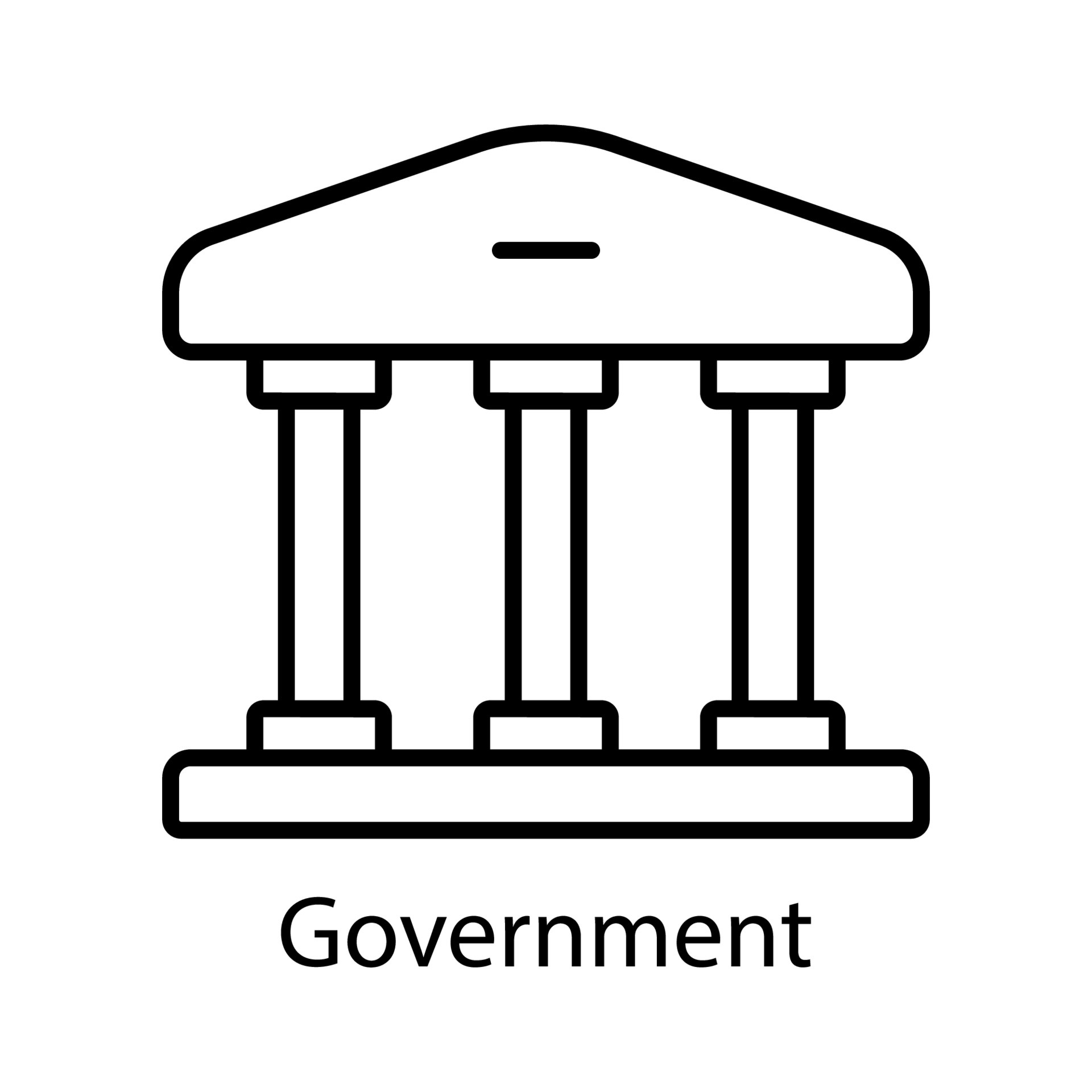 Government building line icon. Editable stroke. Design template vector