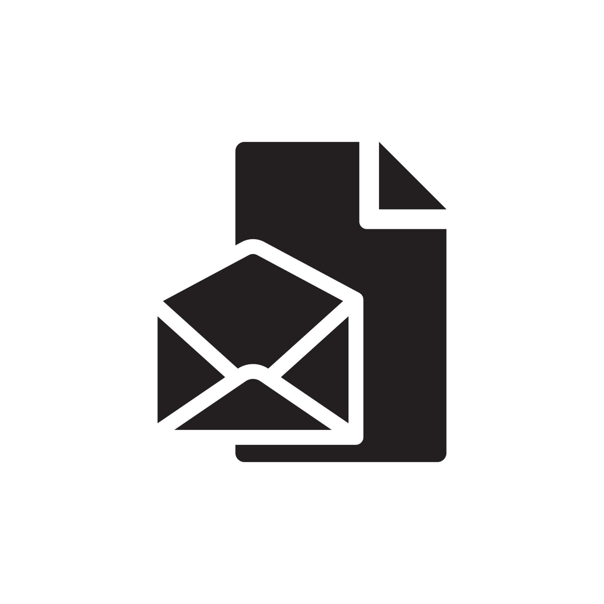 paper icon with open envelope. office tool. the icon can be ...