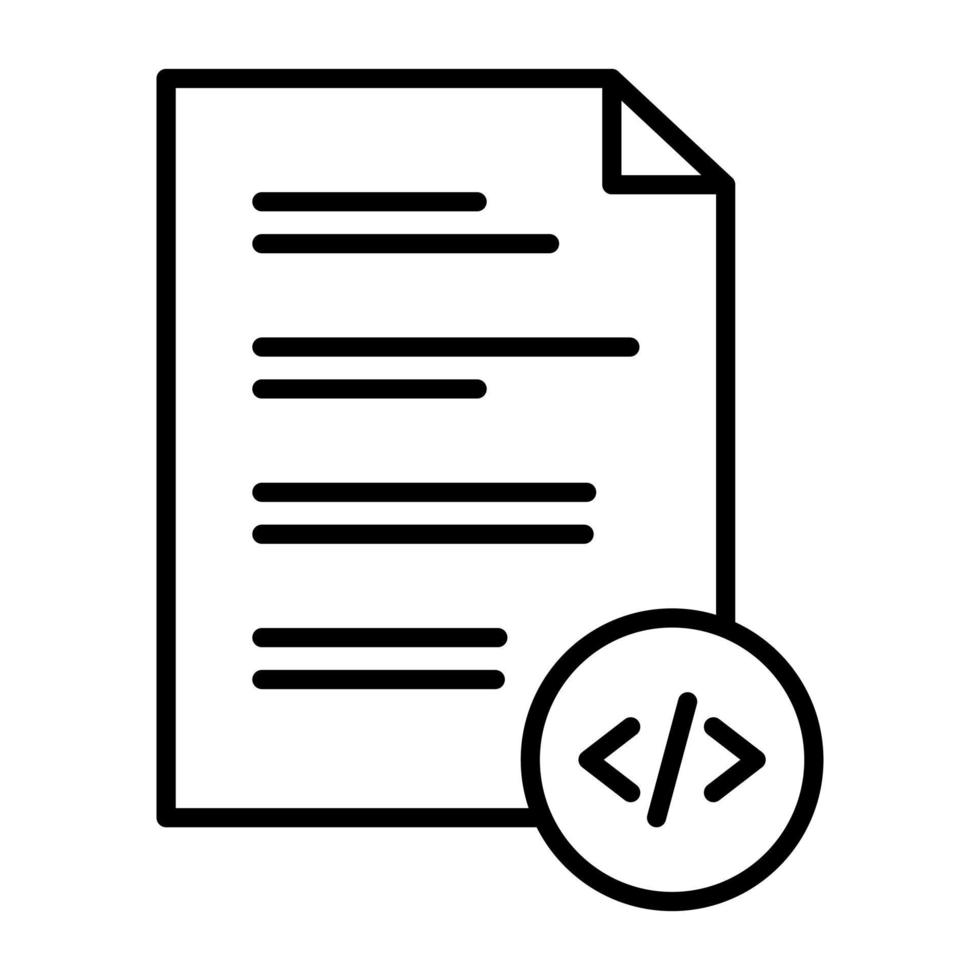 icono de línea de archivo html vector