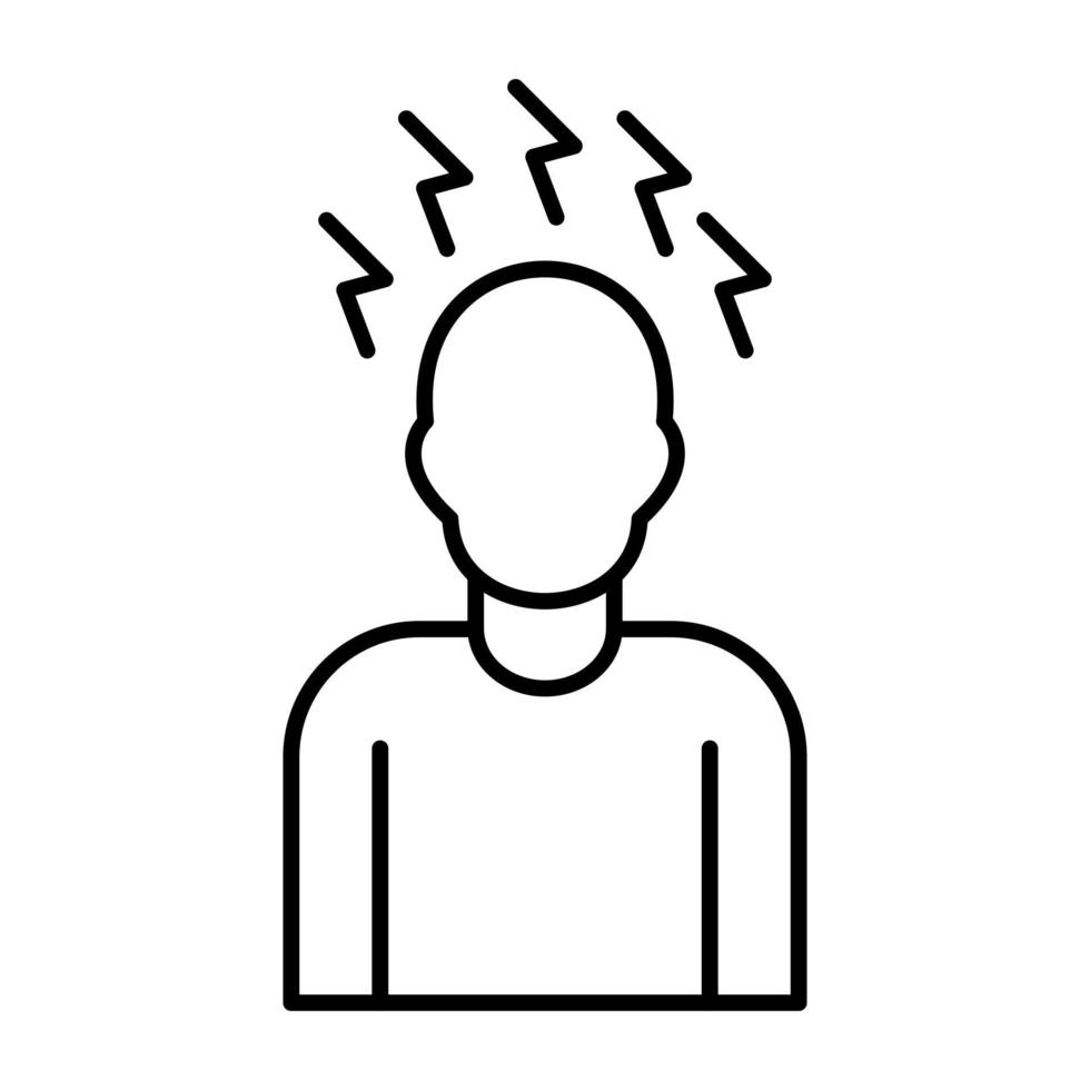 Headache Line Icon vector