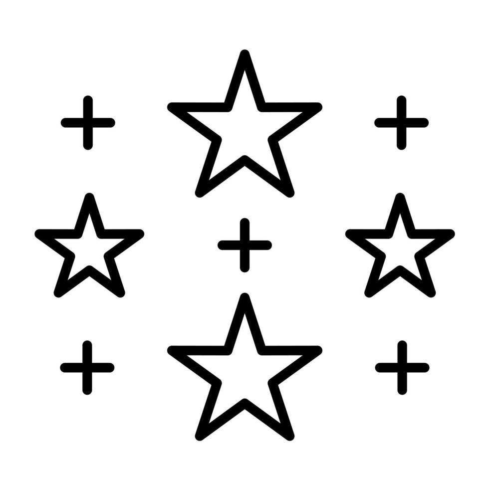 icono de línea de estrellas vector
