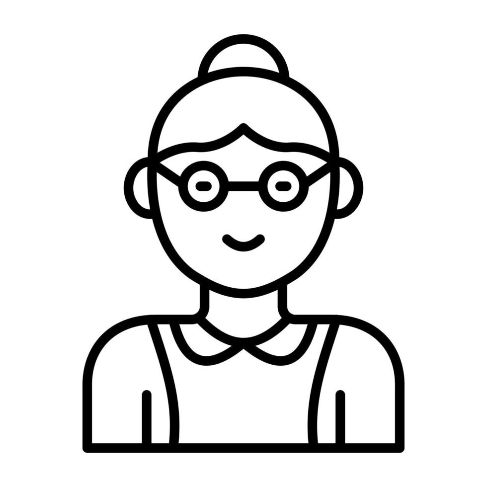 Grandmother Line Icon vector