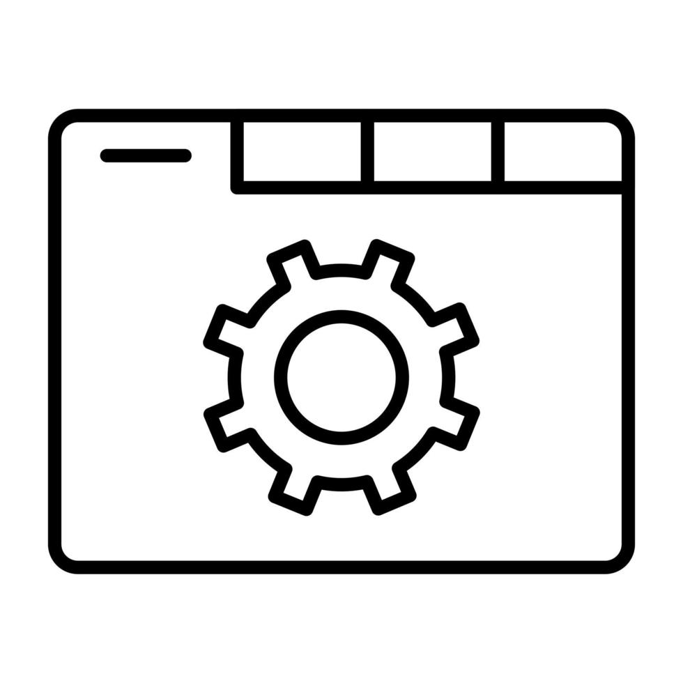 icono de línea de configuración del navegador vector